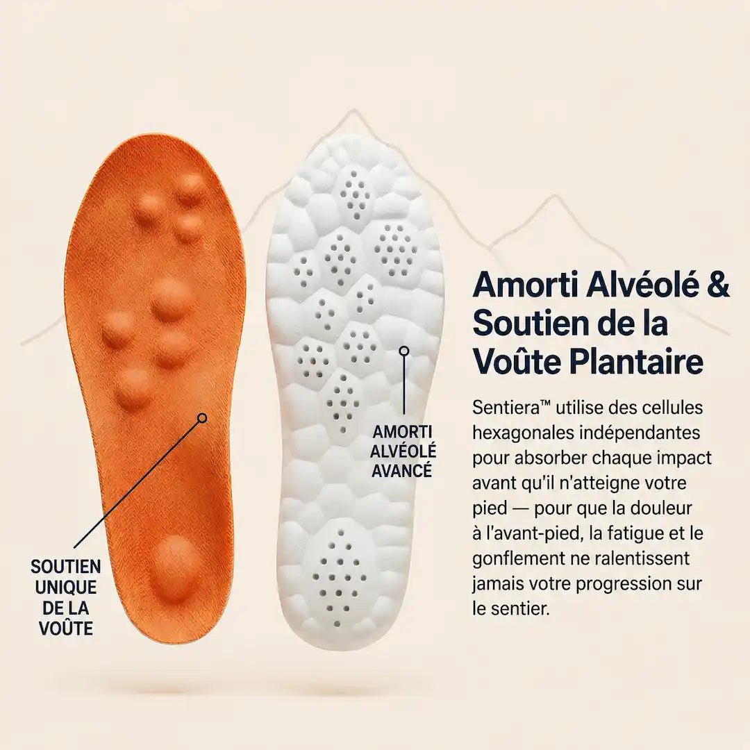 Semelle Sentiera™ — Amorti Alvéolé pour Randonnée